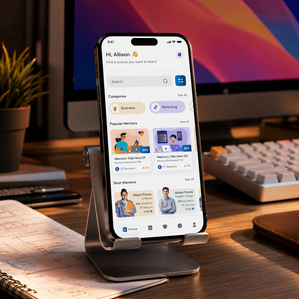 Education mobile app design