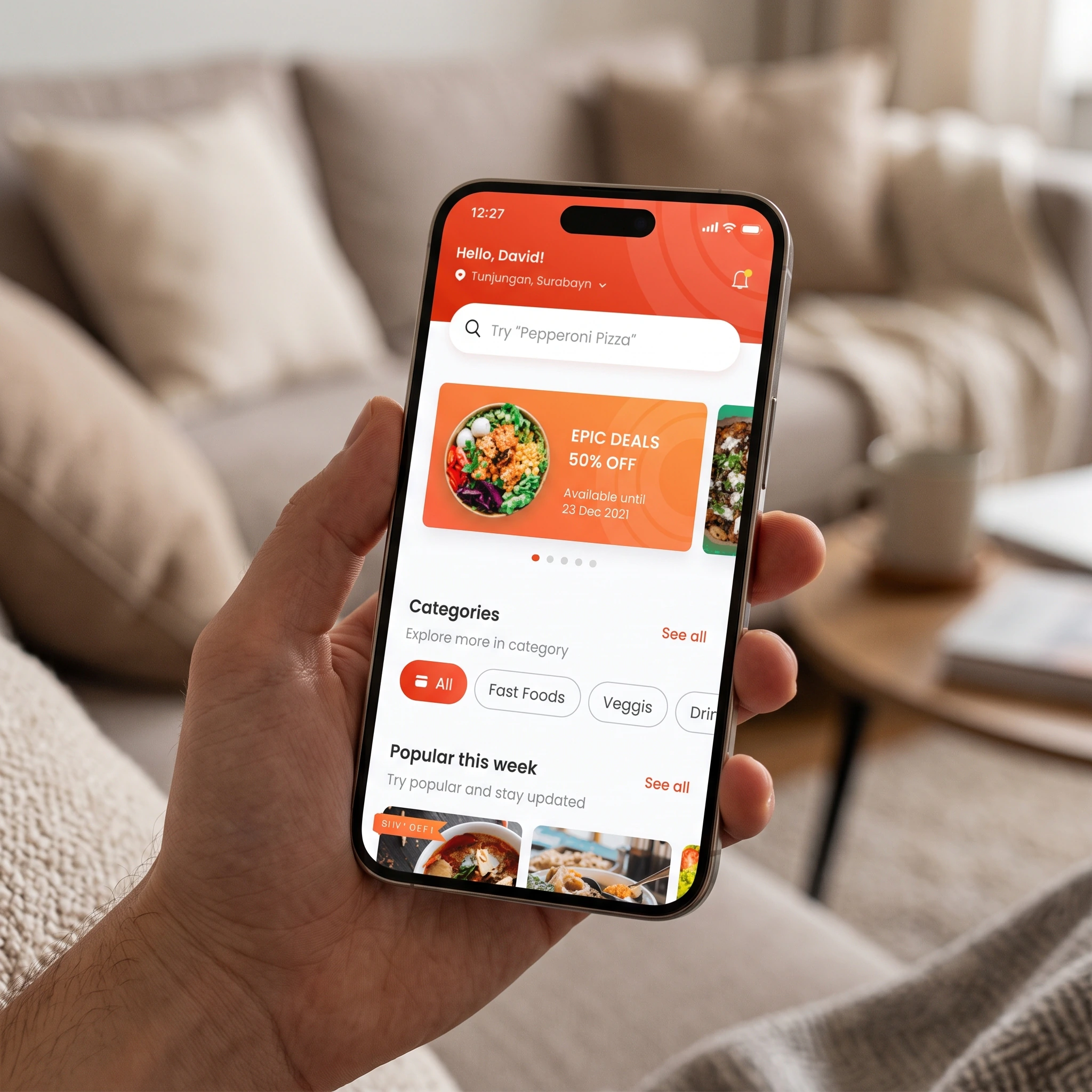 Food delivery mobile app design