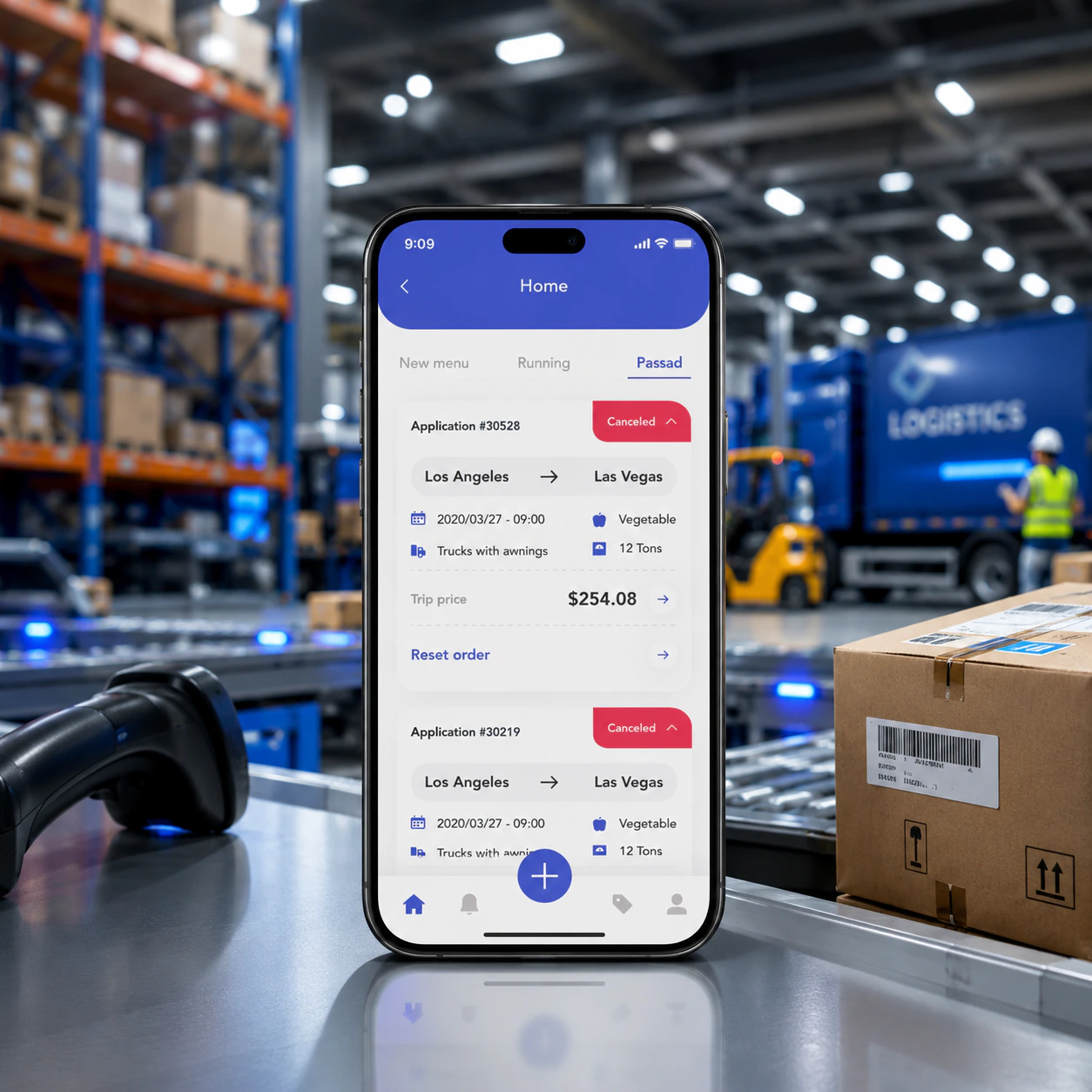 Logistics mobile app design