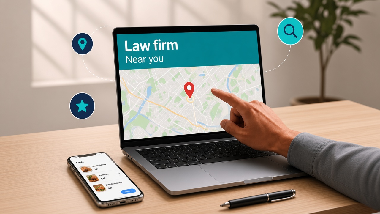 Local search listing for a law firm