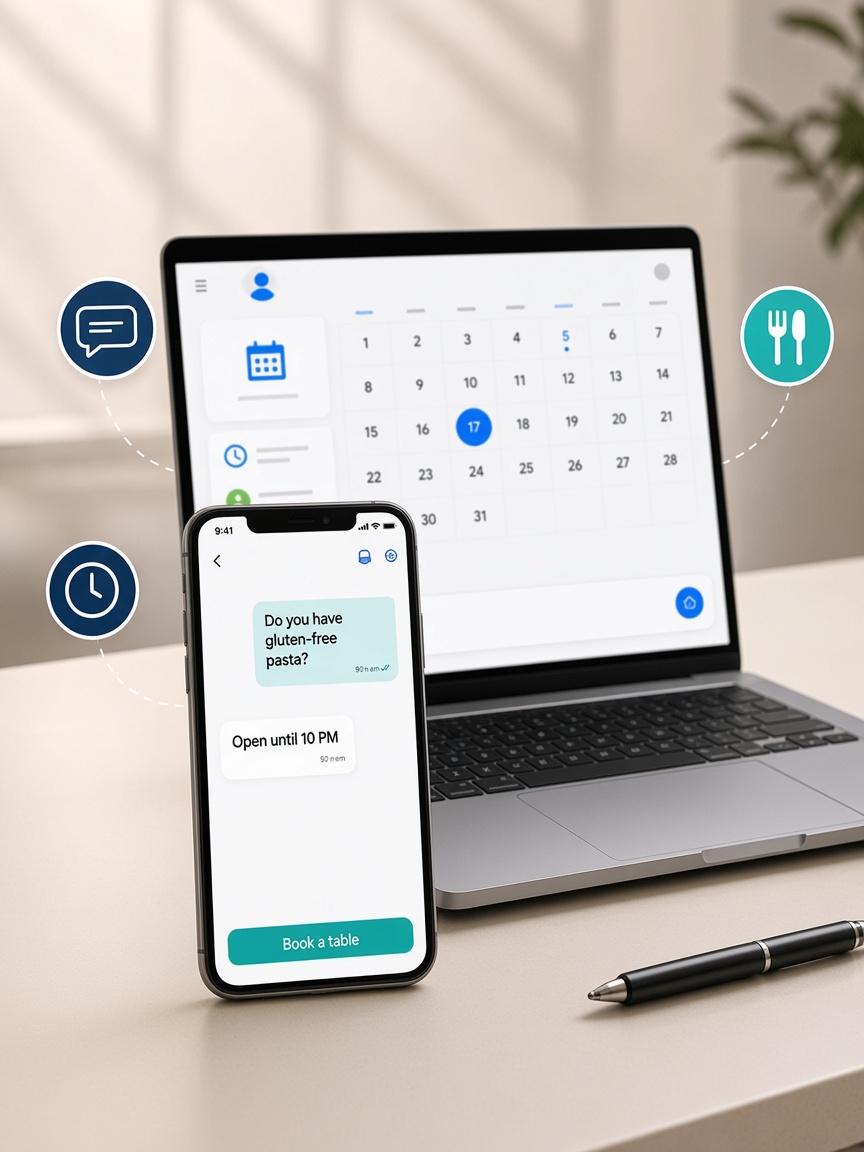 Restaurant AI chat answering menu questions