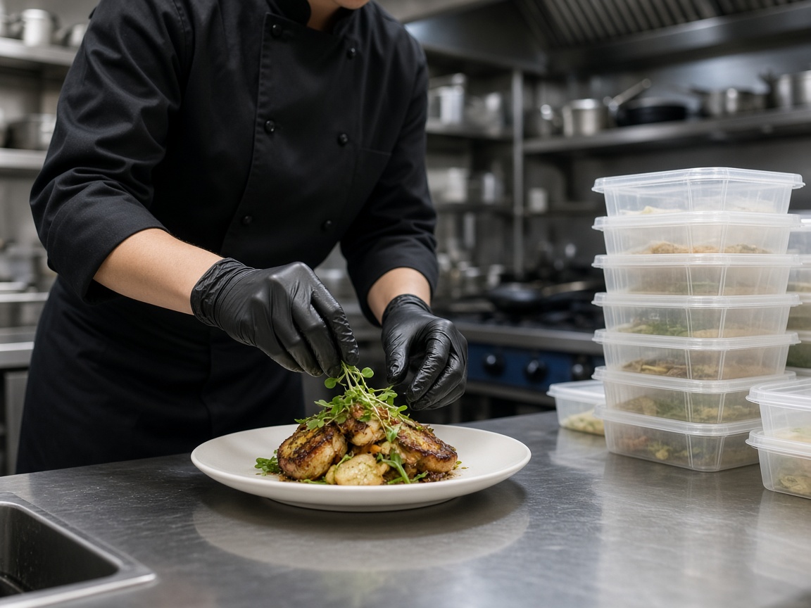Chef working in a professional kitchen