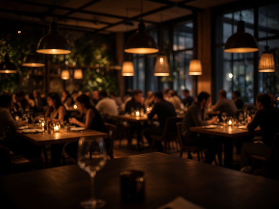 Busy restaurant interior with diners