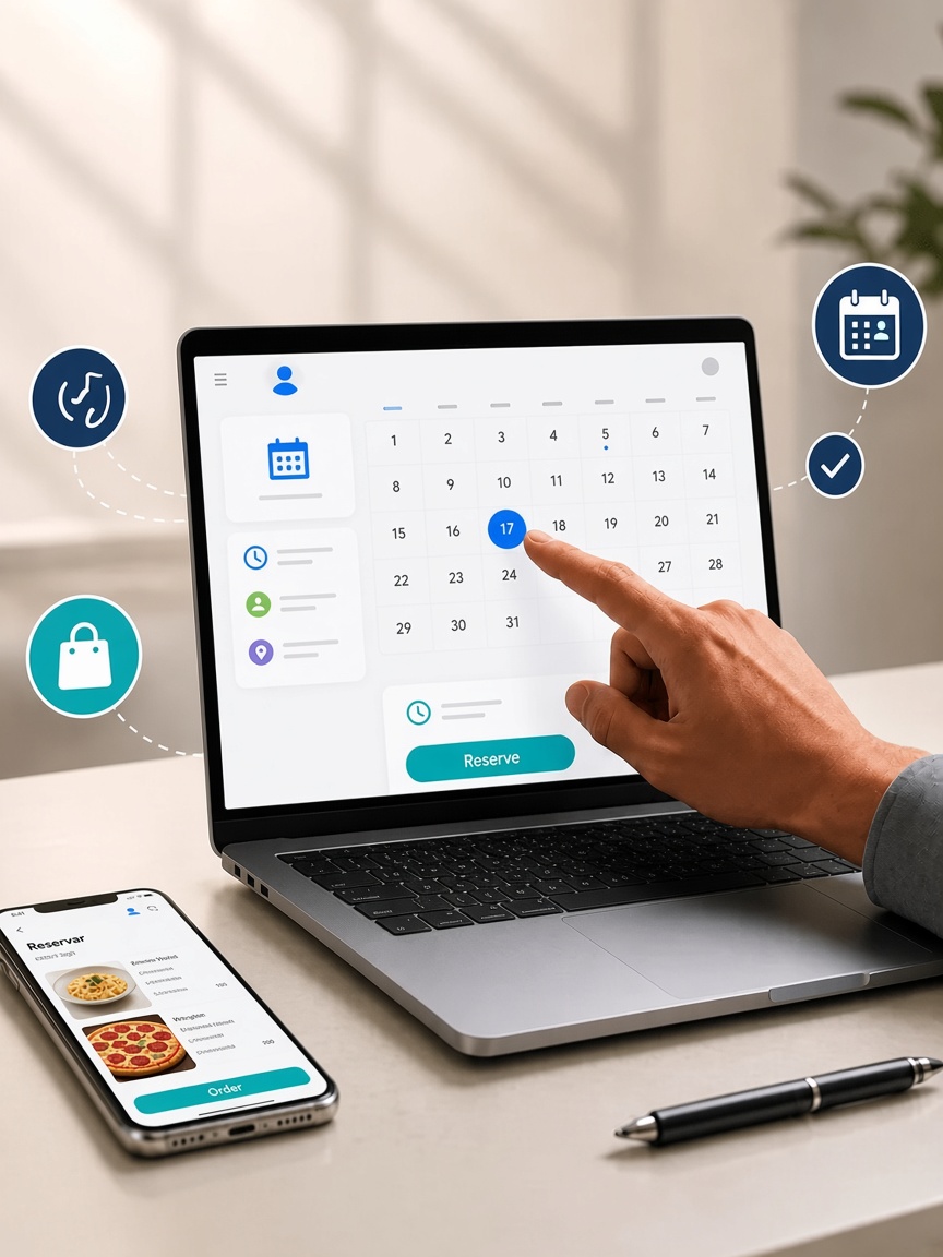 Restaurant reservation calendar and online order