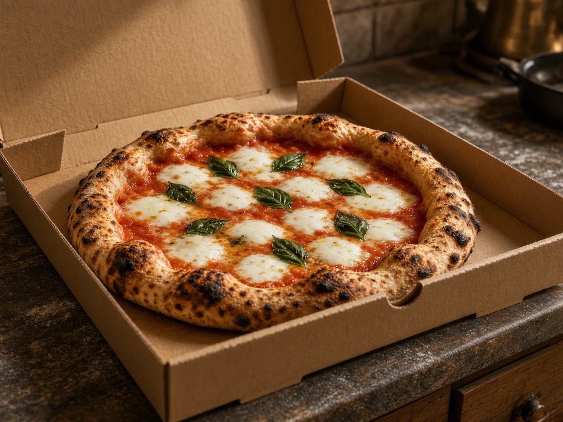 Pizza ready for takeaway