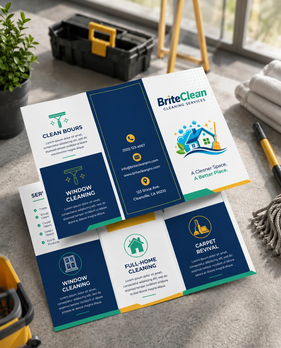 Brochure and flyer source file mockup