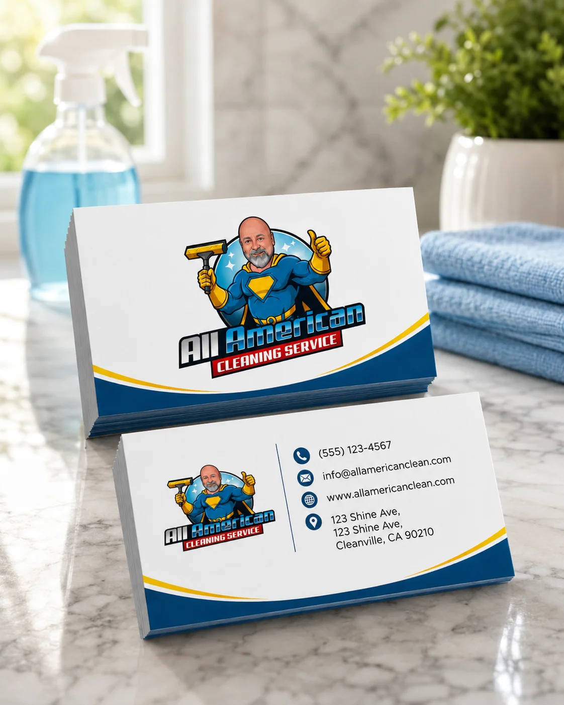 Business card mockup for brand merchandise preview