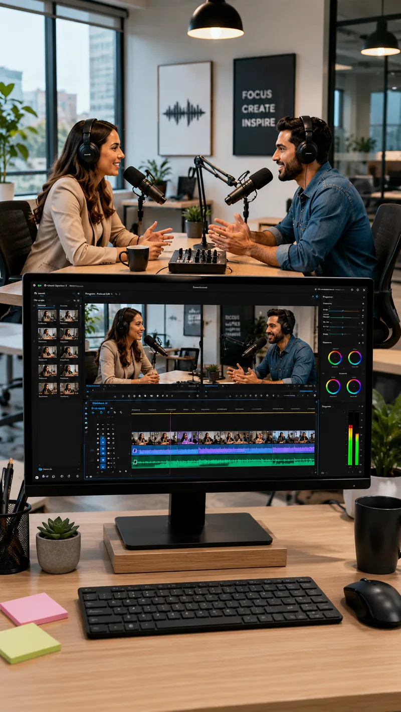 Podcast video editing